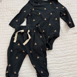 GAP Black and Tan Bodysuit Soft Cotton Blend